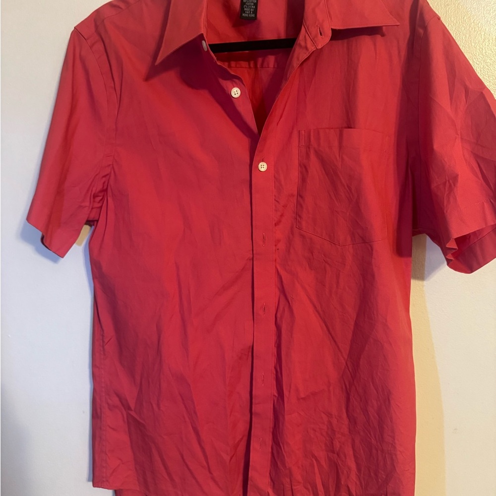 Men's Red Short Sleeve Shirt